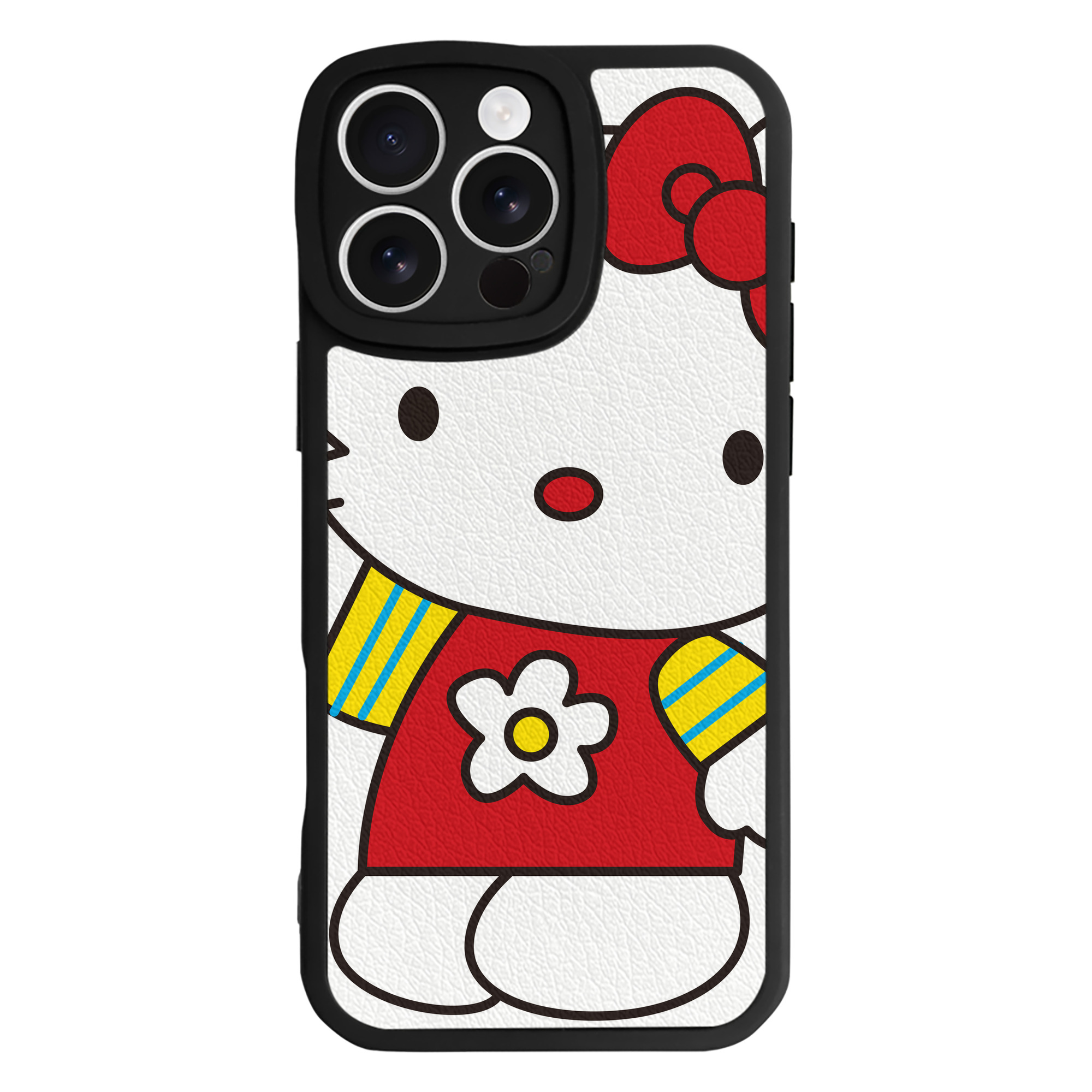 （画像用） Hello Kitty ハローキティ 【iPhone 16シリーズ対応】シリコンスマホケース（レザー調） 材質：シリコン
